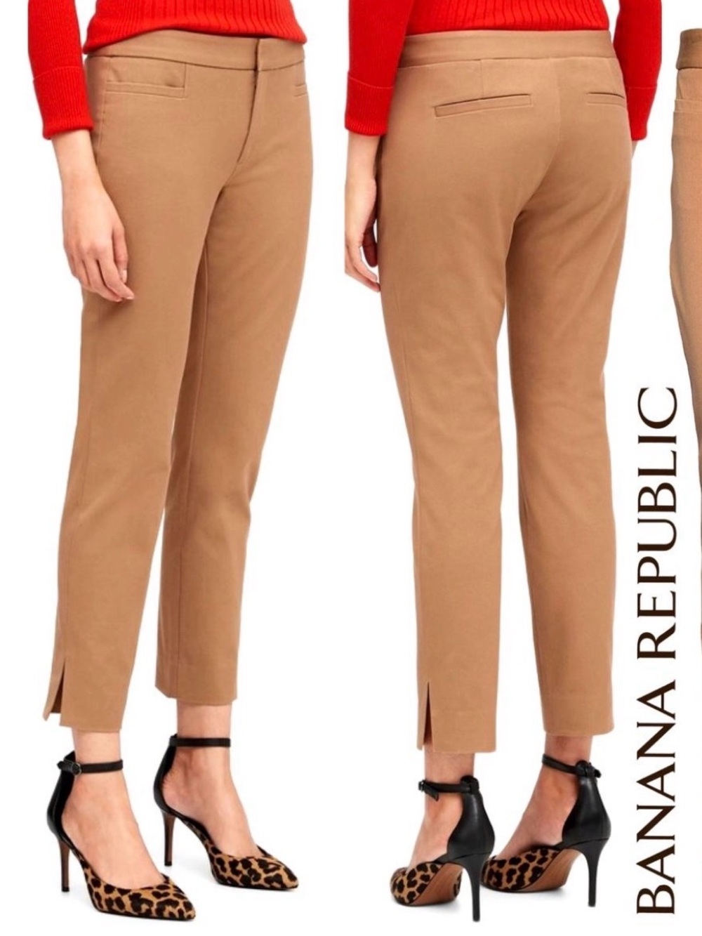 Banana Republic Camel Cropped Slim Ankle Pants